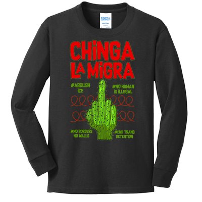 Chinga La Migra  Kids Long Sleeve Shirt