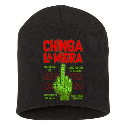 Chinga La Migra  Short Acrylic Beanie