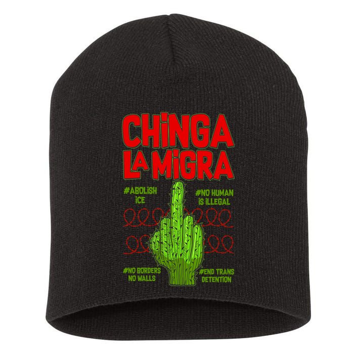 Chinga La Migra  Short Acrylic Beanie