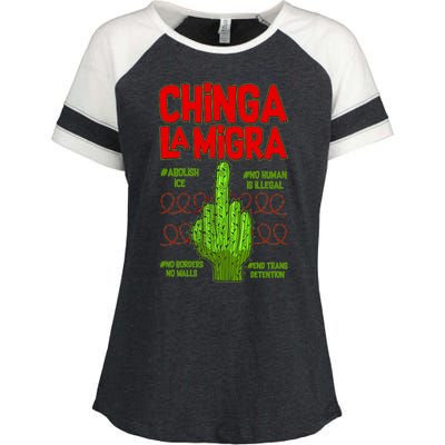 Chinga La Migra  Enza Ladies Jersey Colorblock Tee