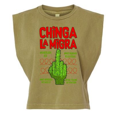 Chinga La Migra  Garment-Dyed Women's Muscle Tee