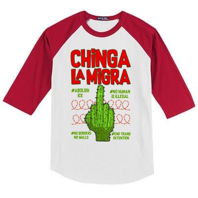 Chinga La Migra  Kids Colorblock Raglan Jersey