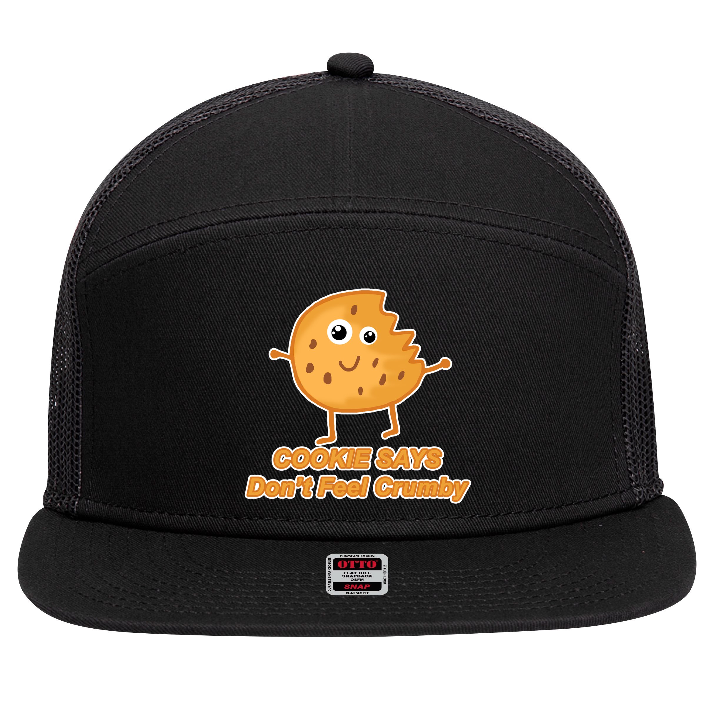 Chip The Cookie Says Don't Feel Crumby 7 Panel Mesh Trucker Snapback Hat