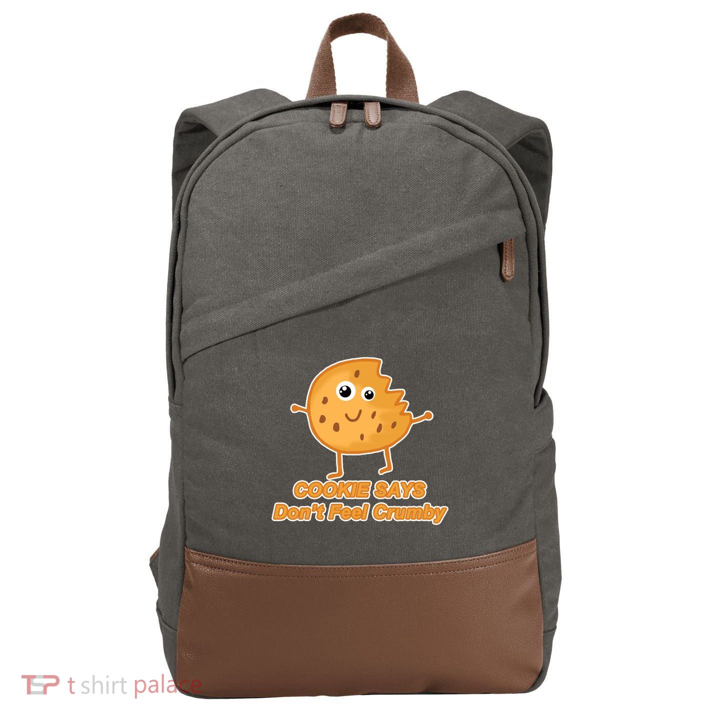 Chip The Cookie Says Don't Feel Crumby Cotton Canvas Backpack