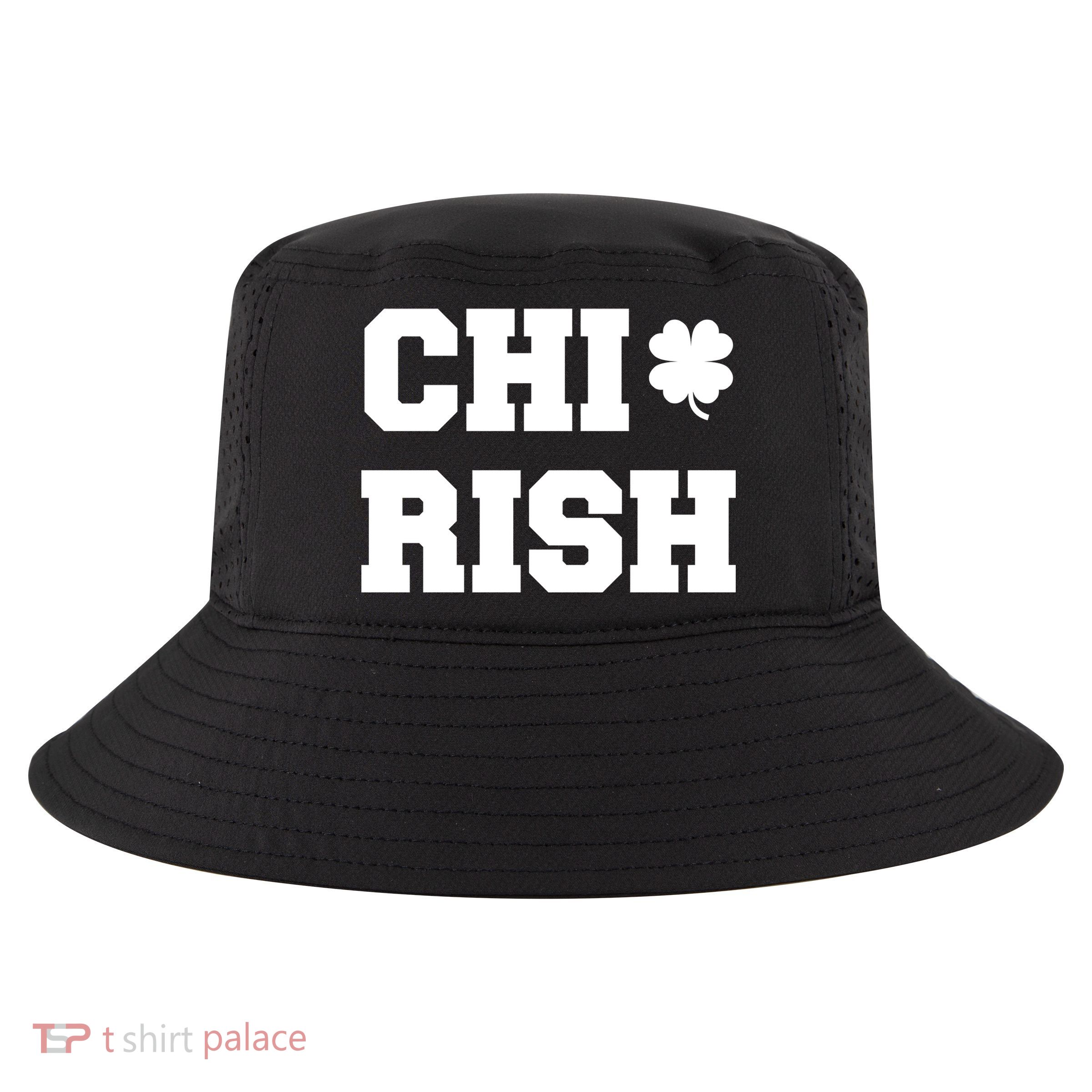 Chirish St Patrick's Day CHI-Irish Chicago Funny Clover Cool Comfort Performance Bucket Hat