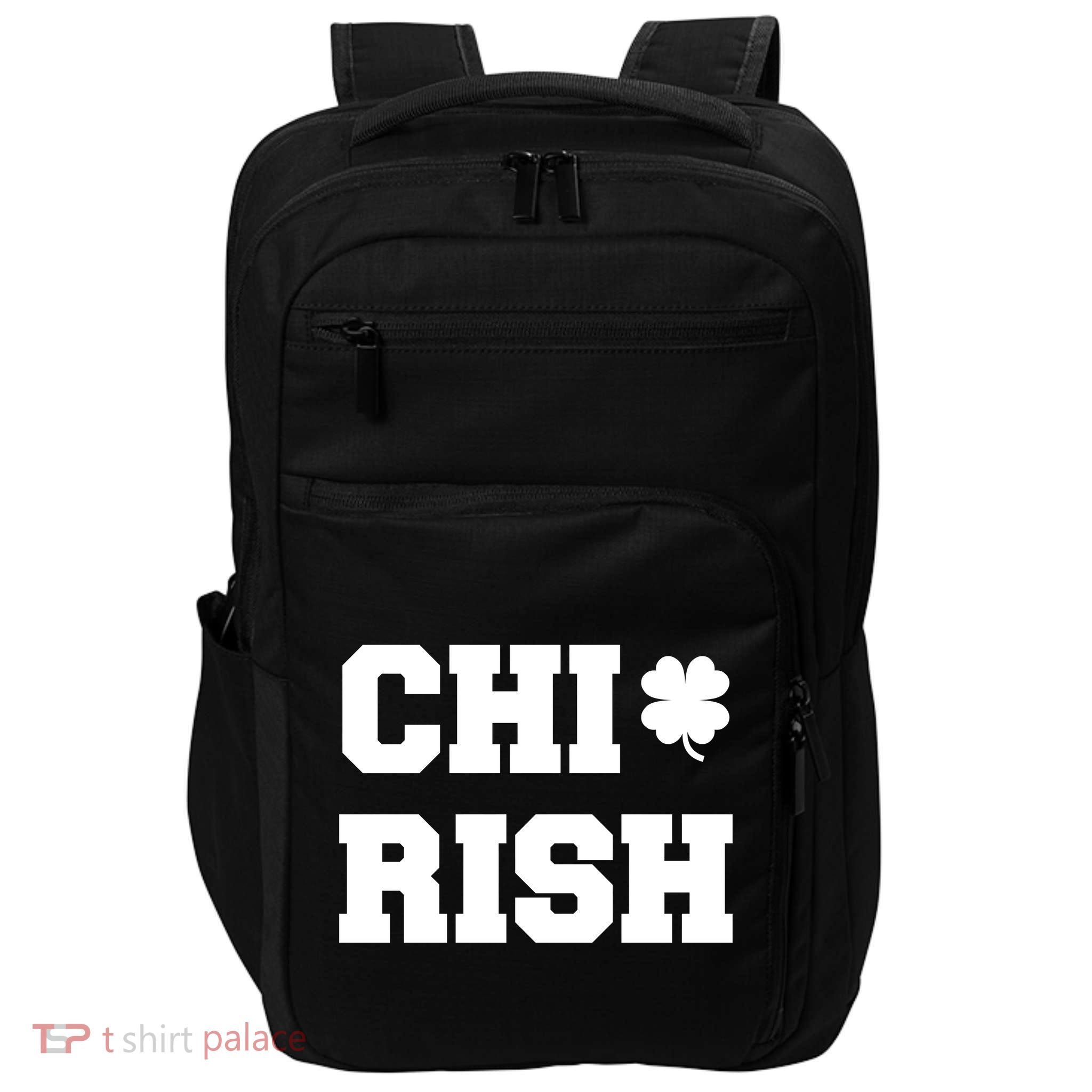 Chirish St Patrick's Day CHI-Irish Chicago Funny Clover Impact Tech Backpack