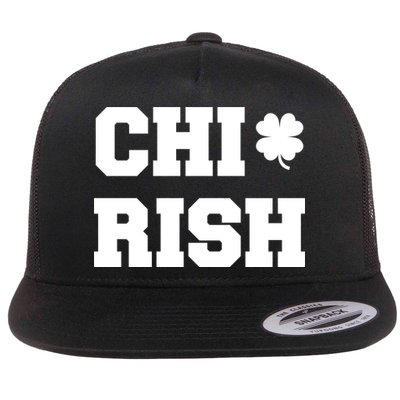 Chirish St Patrick's Day CHI-Irish Chicago Funny Clover Flatbill Hat