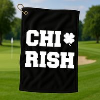 Chirish St Patrick's Day CHI-Irish Chicago Funny Clover Golf Towel