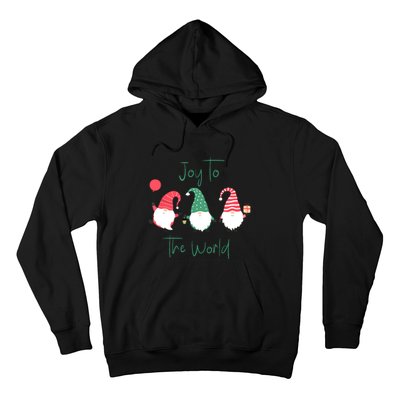 Christmas Holiday Joyful Gnomes Design Joy To The World Girls Gift Hoodie