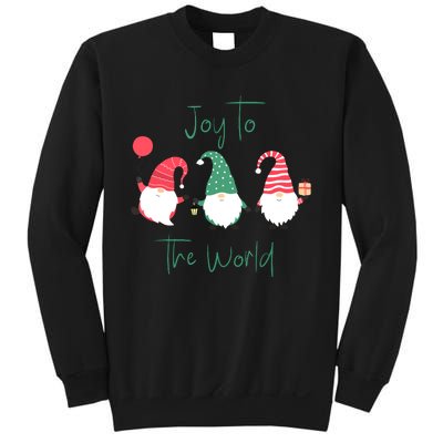 Christmas Holiday Joyful Gnomes Design Joy To The World Girls Gift Sweatshirt