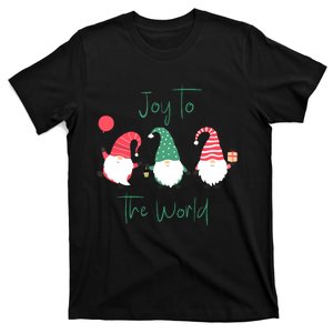 Christmas Holiday Joyful Gnomes Design Joy To The World Girls Gift T-Shirt