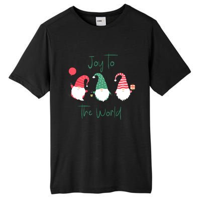 Christmas Holiday Joyful Gnomes Design Joy To The World Girls Gift Tall Fusion ChromaSoft Performance T-Shirt