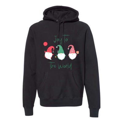 Christmas Holiday Joyful Gnomes Design Joy To The World Girls Gift Premium Hoodie