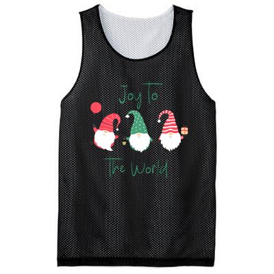 Christmas Holiday Joyful Gnomes Design Joy To The World Girls Gift Mesh Reversible Basketball Jersey Tank