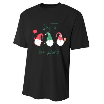 Christmas Holiday Joyful Gnomes Design Joy To The World Girls Gift Performance Sprint T-Shirt