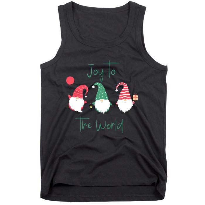 Christmas Holiday Joyful Gnomes Design Joy To The World Girls Gift Tank Top