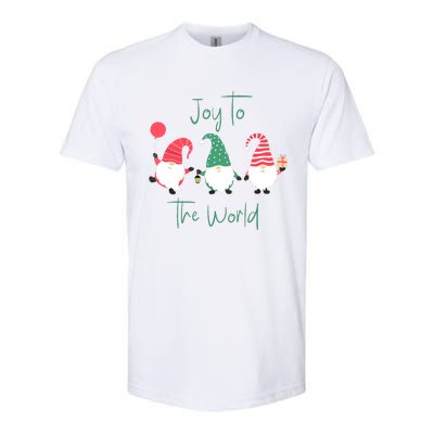 Christmas Holiday Joyful Gnomes Design Joy To The World Girls Gift Softstyle CVC T-Shirt