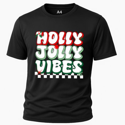 Cute Holly Jolly Vibes Christmas Checkerboard Performance Shirt