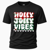 Cute Holly Jolly Vibes Christmas Checkerboard Cooling Performance Crew T-Shirt