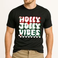 Cute Holly Jolly Vibes Christmas Checkerboard Cooling Performance Crew T-Shirt