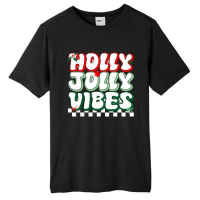 Cute Holly Jolly Vibes Christmas Checkerboard Tall Fusion ChromaSoft Performance T-Shirt