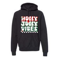 Cute Holly Jolly Vibes Christmas Checkerboard Premium Hoodie