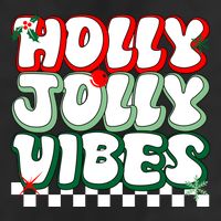 Cute Holly Jolly Vibes Christmas Checkerboard Golf Towel