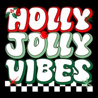 Cute Holly Jolly Vibes Christmas Checkerboard Toddler T-Shirt