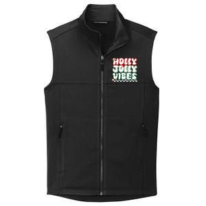 Cute Holly Jolly Vibes Christmas Checkerboard Collective Smooth Fleece Vest