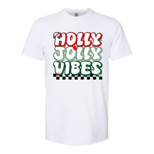 Cute Holly Jolly Vibes Christmas Checkerboard Softstyle CVC T-Shirt