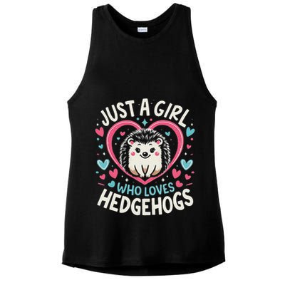 Cute Hedgehog Just A Girl Who Loves Hedgehogs Cute Girl Ladies PosiCharge Tri-Blend Wicking Tank