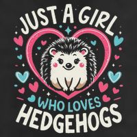 Cute Hedgehog Just A Girl Who Loves Hedgehogs Cute Girl 7 Panel Mesh Trucker Snapback Hat