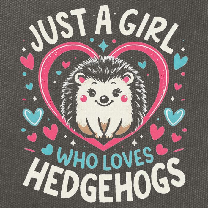 Cute Hedgehog Just A Girl Who Loves Hedgehogs Cute Girl Cotton Canvas Backpack