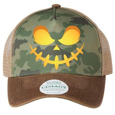 Creepy Halloween Jack O Lantern Jackolantern Pumpkin Face Costume Legacy Tie Dye Trucker Hat