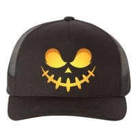 Creepy Halloween Jack O Lantern Jackolantern Pumpkin Face Costume Yupoong Adult 5-Panel Trucker Hat