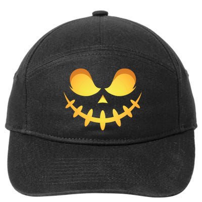 Creepy Halloween Jack O Lantern Jackolantern Pumpkin Face Costume 7-Panel Snapback Hat