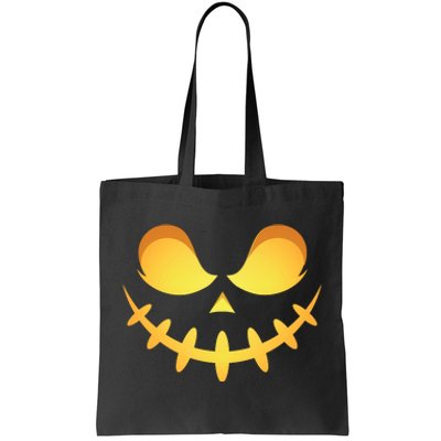 Creepy Halloween Jack O Lantern Jackolantern Pumpkin Face Costume Tote Bag