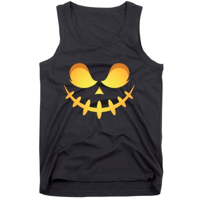 Creepy Halloween Jack O Lantern Jackolantern Pumpkin Face Costume Tank Top