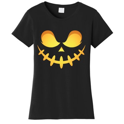 Creepy Halloween Jack O Lantern Jackolantern Pumpkin Face Costume Women's T-Shirt