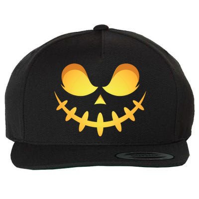 Creepy Halloween Jack O Lantern Jackolantern Pumpkin Face Costume Wool Snapback Cap