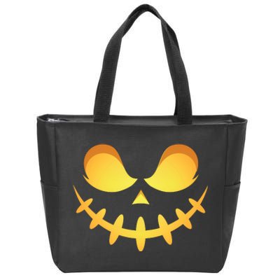 Creepy Halloween Jack O Lantern Jackolantern Pumpkin Face Costume Zip Tote Bag