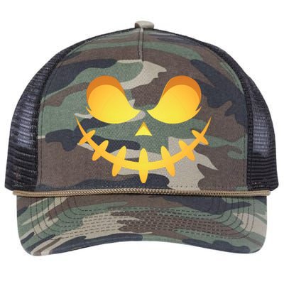 Creepy Halloween Jack O Lantern Jackolantern Pumpkin Face Costume Retro Rope Trucker Hat Cap