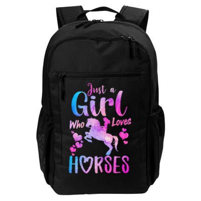 Cute Horse Just A Who Loves Horses Riding Daily Commute Backpack