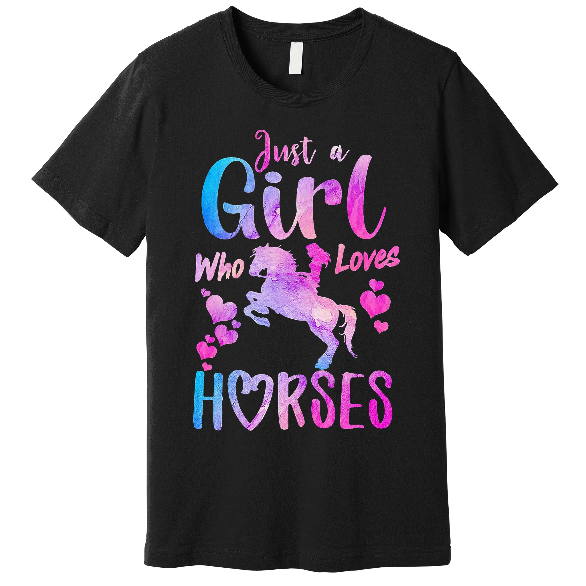 Cute Horse Just A Who Loves Horses Riding Premium T-Shirt