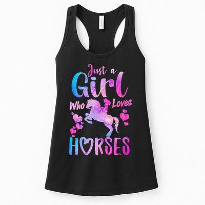 Cute Horse Just A Who Loves Horses Riding Womens Tank Top