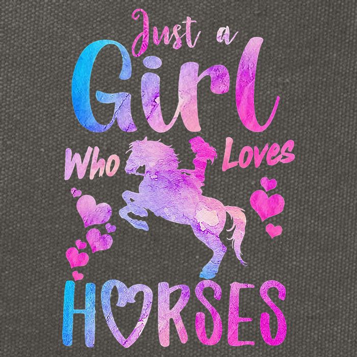 Cute Horse Just A Who Loves Horses Riding Cotton Canvas Backpack