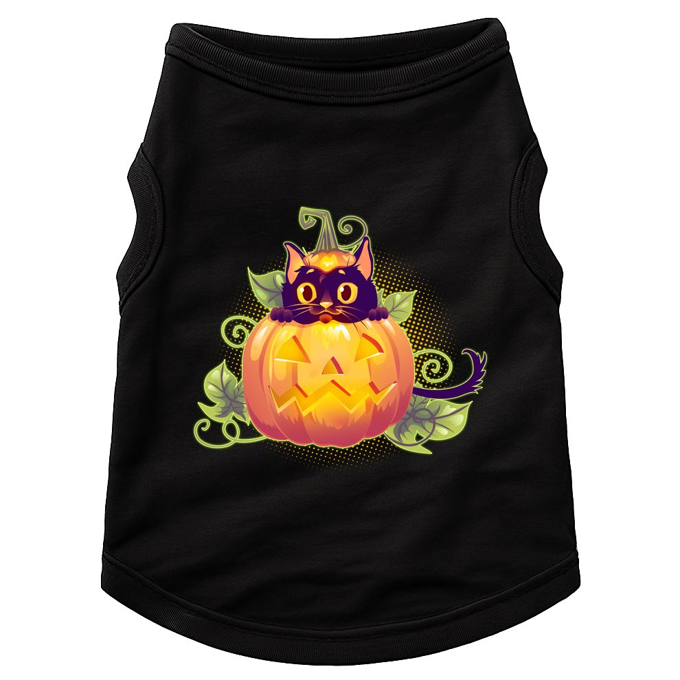 Cute Halloween Jackolantern PumpkinBlack Cat Doggie Tank