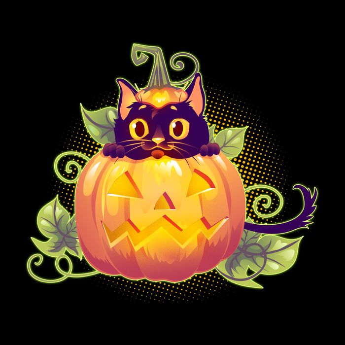 Cute Halloween Jackolantern PumpkinBlack Cat City Backpack