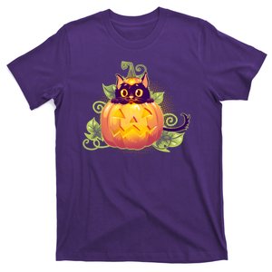 Cute Halloween Jackolantern PumpkinBlack Cat T-Shirt