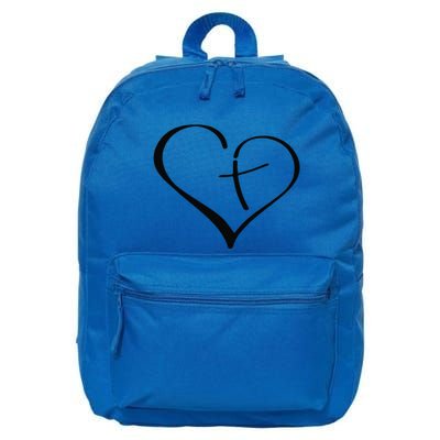 Christian Heart Jesus Cross Religious Gifts Christian 16 in Basic Backpack